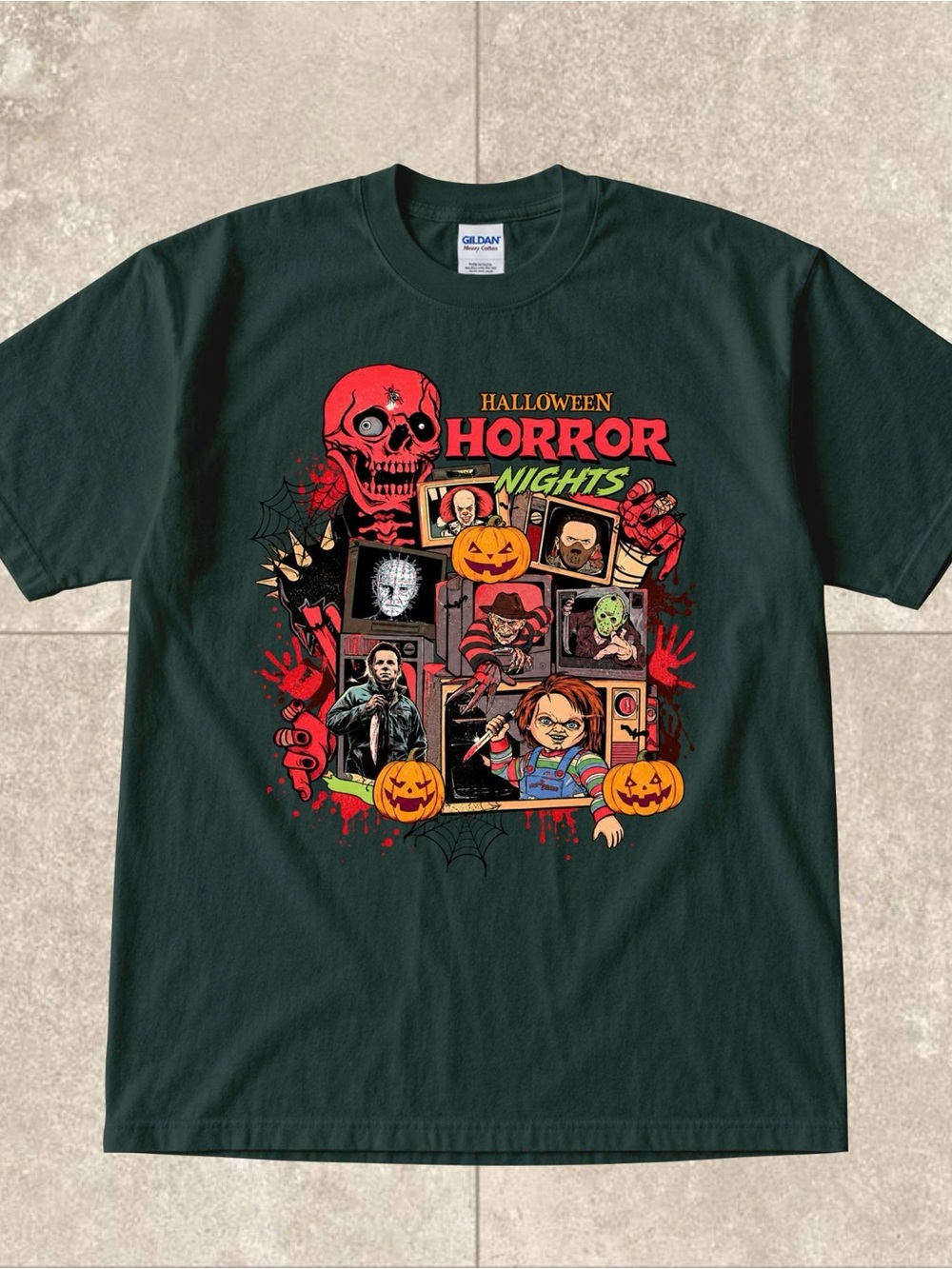 Halloween Horror Nights Graphic Tee, Retro Slasher Movie Spooky Unisex Shirt